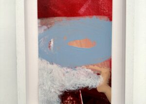 Abstract Art framed painting red and blue